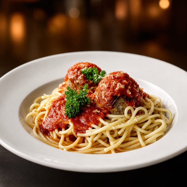 Spaghetti and meatballs.