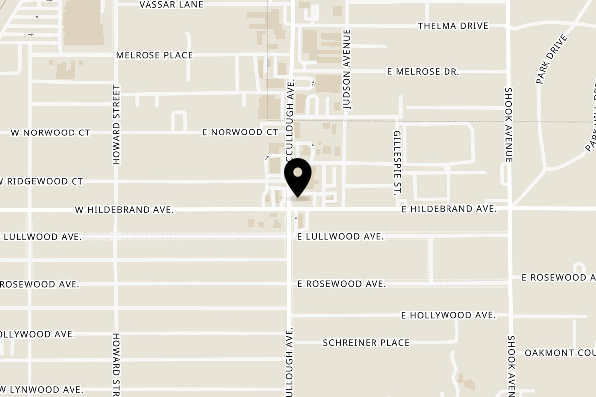Map showing the location of Volare Restaurant on 3902 McCullough Ave in San Antonio